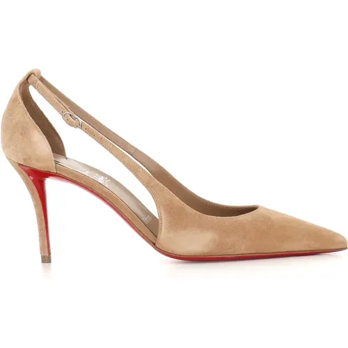 Suede Sandal with Cut-Out Detail , female, Sizes: 3 UK, 4 1/2 UK, 5 1/2 UK - Christian Louboutin - Modalova