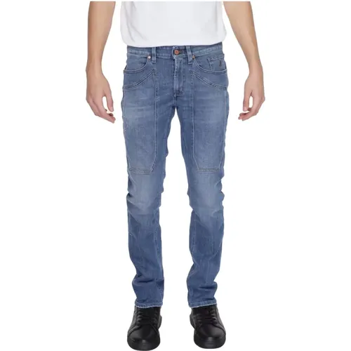 Blaue Reißverschluss Knopf Jeans Taschen , Herren, Größe: W28 - Jeckerson - Modalova