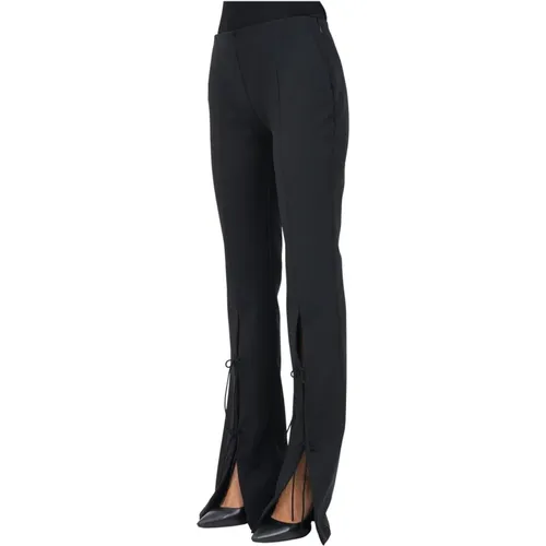 Schwarze Elegante Slim Fit Hose , Damen, Größe: XS - Versace Jeans Couture - Modalova