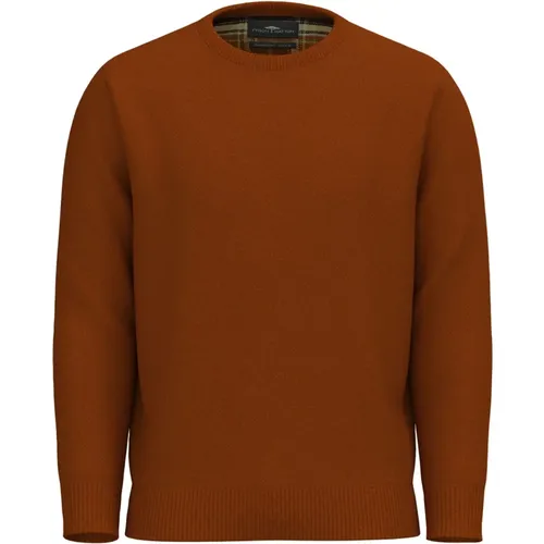 Strukturierter O-Neck Pullover , Herren, Größe: L - FYNCH-HATTON - Modalova