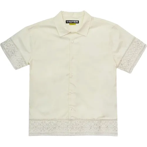 Guipure Dusty White Shirt , male, Sizes: L, M, XL - Iuter - Modalova