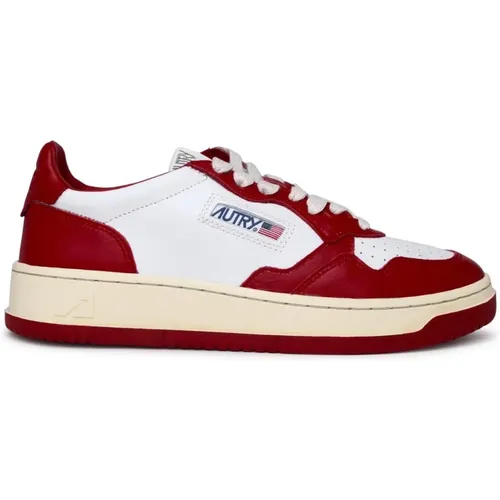 And red leather sneakers , male, Sizes: 7 UK - Autry - Modalova