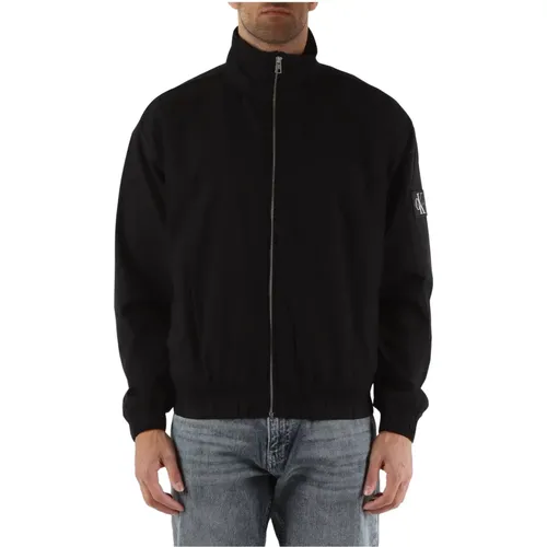 Cotton Jacket with Logo Patch Sleeve , male, Sizes: S, M, XL, 3XL, 2XL, L - Calvin Klein Jeans - Modalova