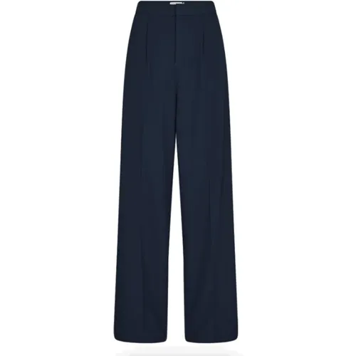 Loose-Fit Pinstripe Tailor Trousers in Salute Navy , female, Sizes: XL, S, L - Copenhagen Muse - Modalova