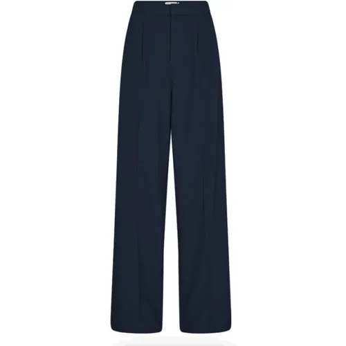 Loose-Fit Pinstripe Tailor Trousers in Salute Navy , female, Sizes: XL, S, M - Copenhagen Muse - Modalova