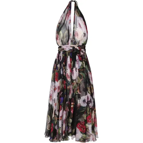 V-Neck Dress , female, Sizes: S - Dolce & Gabbana - Modalova