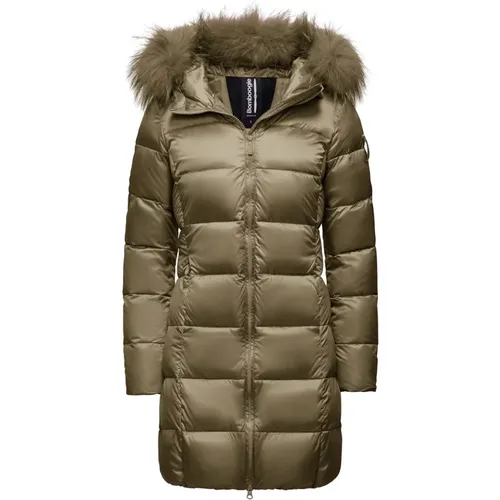Bright Nylon Puffer Jacket with Fur Hood , female, Sizes: 2XL, S, XL, L, M, XS, 3XL - BomBoogie - Modalova