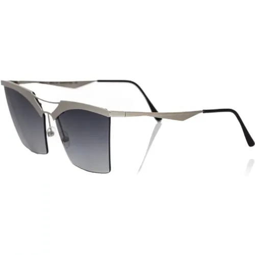 Clubmaster Sonnenbrille Silber Schwarz Verlaufslinse , Damen, Größe: ONE Size - Frankie Morello - Modalova