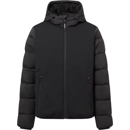 Kurze Schwarze Jacke Ritteralf Stil - ECOALF - Modalova