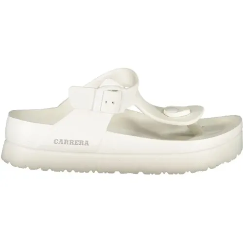 Weiße Polyethylen-Sandalen mit Schnalle , Damen, Größe: 40 EU - Carrera - Modalova