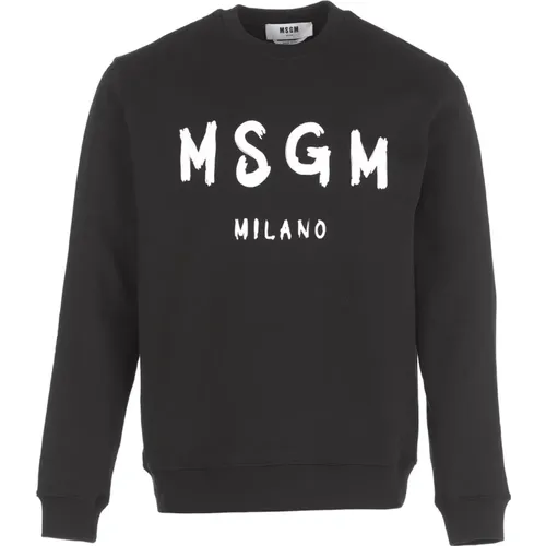 Schwarze Pullover , Herren, Größe: L - MSGM - Modalova