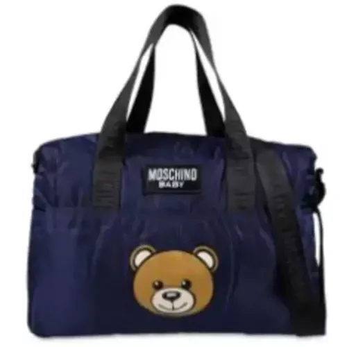 Kinder Blaue Jacquard Umhängetasche - Moschino - Modalova