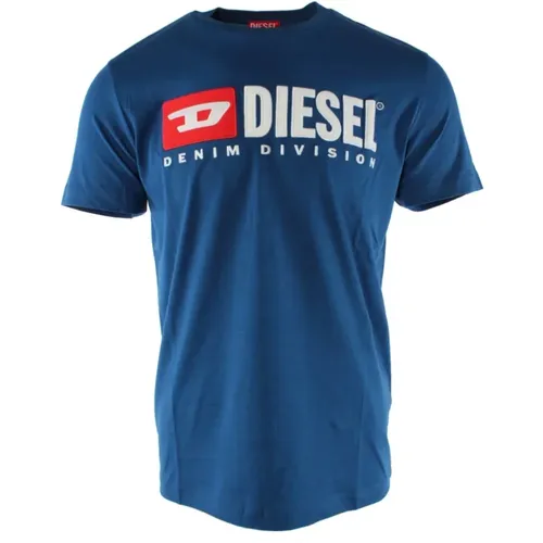 Blau Baumwolle Herren T-shirt , Herren, Größe: S - Diesel - Modalova