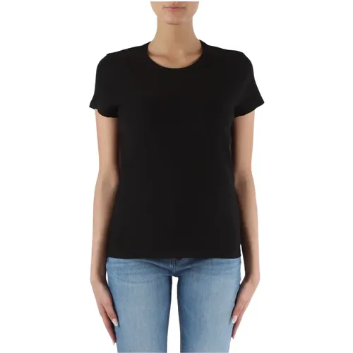 Cotton T-shirt with emed logo , female, Sizes: XS, XL, S - Boss - Modalova