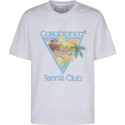 Afro Cubism Tennis Club Printed T-Shirt , male, Sizes: L, S, M, 2XL - Casablanca - Modalova