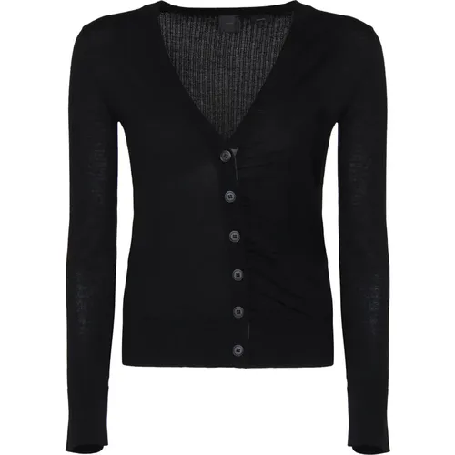 Schwarzer V-Ausschnitt Cardigan Pullover - pinko - Modalova