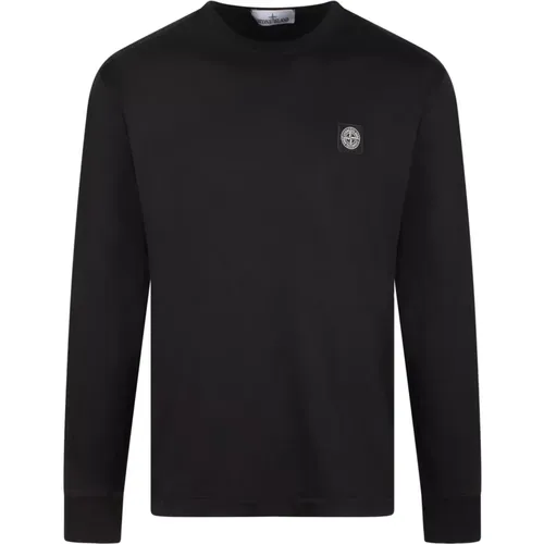 Baumwoll Langarm T-Shirt Fw24 , Herren, Größe: L - Stone Island - Modalova