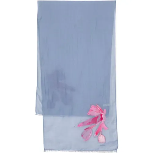 Floral Embroidered /Pink Wool Scarf , female, Sizes: ONE SIZE - Paul Smith - Modalova