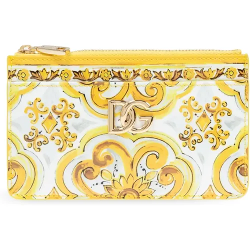 Wallet with Barocco print , female, Sizes: ONE SIZE - Dolce & Gabbana - Modalova