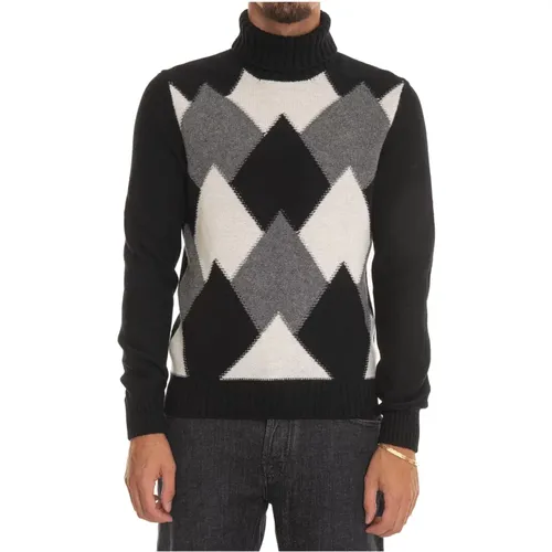 Diamond Pattern Turtleneck , male, Sizes: M, 2XL, XL - Gran Sasso - Modalova