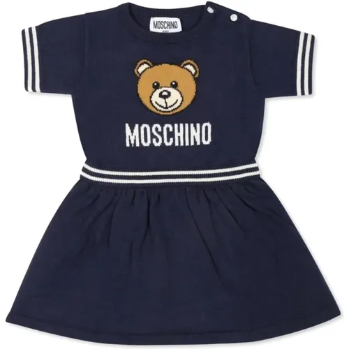 Blau Gestreiftes Teddybär Kleid - Moschino - Modalova