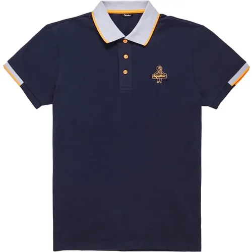 Stylish Cotton Polo with Contrast Collar , male, Sizes: S - RefrigiWear - Modalova