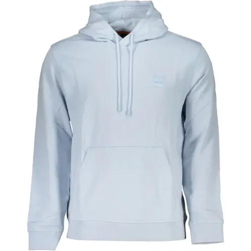 Blauer Baumwoll-Hoodie mit Logo , Herren, Größe: L - Hugo Boss - Modalova