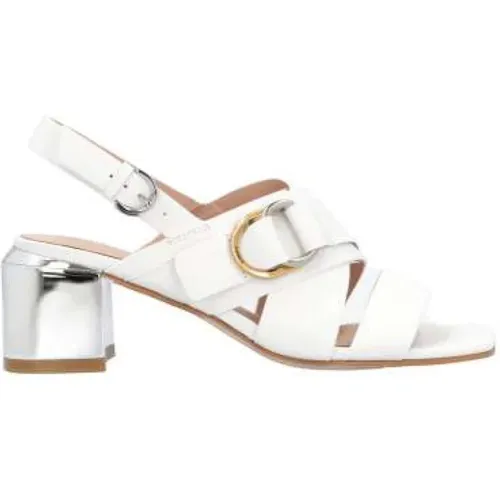 Leather Sandal with Gold Heel , female, Sizes: 5 UK, 3 UK, 6 UK - pinko - Modalova