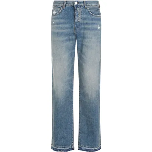 Blaue Straight Leg Jeans , Herren, Größe: W33 - Amiri - Modalova