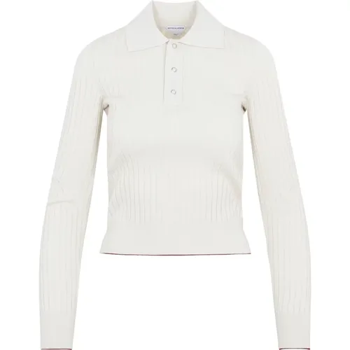 Ribbed Cotton Polo Shirt , female, Sizes: XS - Bottega Veneta - Modalova