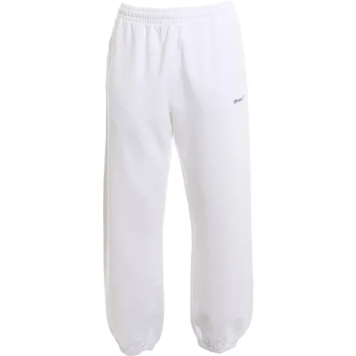 Off , Lounge Pants with Contrast Logo Print , male, Sizes: M - Off White - Modalova