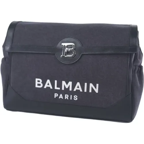 Denim Graue Logo Crossbody Tasche - Balmain - Modalova