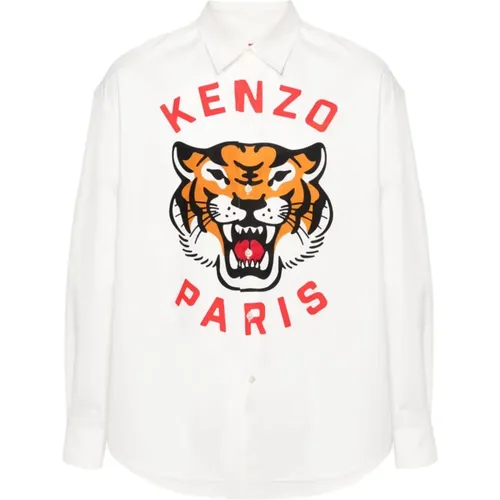 Tiger Motif Shirt , male, Sizes: L, M - Kenzo - Modalova