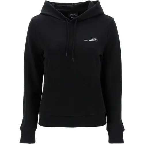 Hoodie mit Logo-Print aus leichtem Baumwolljersey , Damen, Größe: M - A.P.C. - Modalova