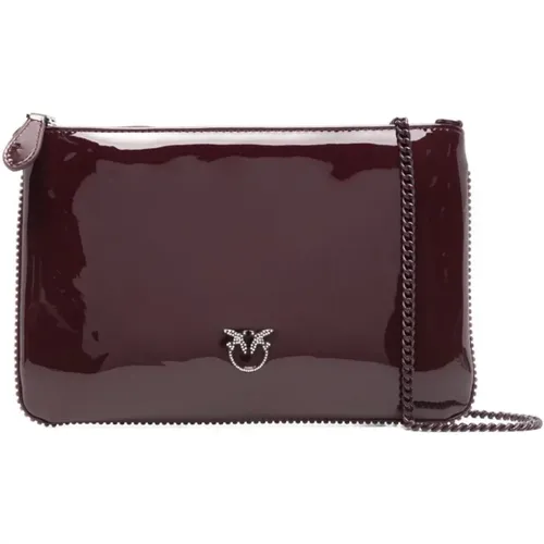 Burgunder Klassische Logo Clutch Tasche - pinko - Modalova