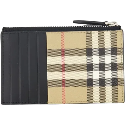 Checkered Card Holder Wallet , male, Sizes: ONE SIZE - Burberry - Modalova