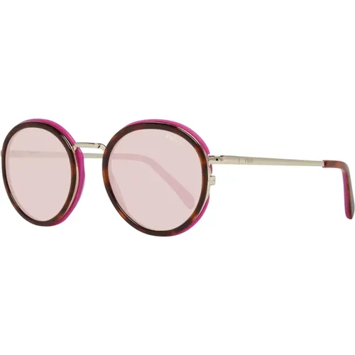 Braune Damen Sonnenbrille Rundes Gestell - EMILIO PUCCI - Modalova