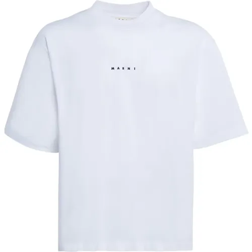 Baumwoll-T-Shirt mit Logo , Herren, Größe: XL - Marni - Modalova