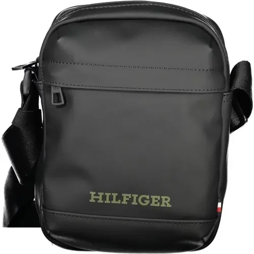 Schwarze Schultertasche mit mehreren Taschen - Tommy Hilfiger - Modalova