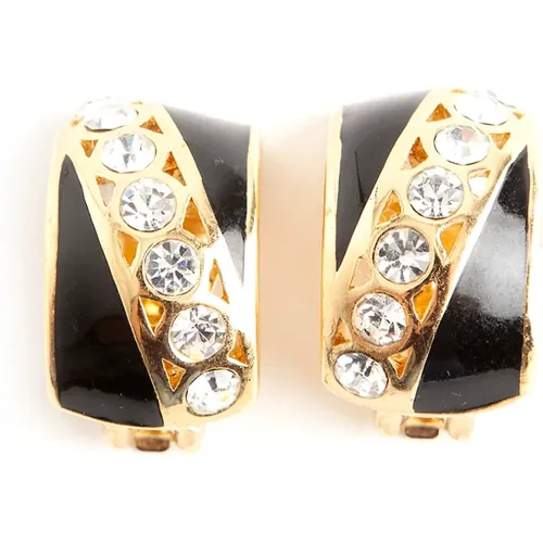 Pre-owned Art Deco chrystal clip on earrings , female, Sizes: ONE SIZE - Dior Vintage - Modalova