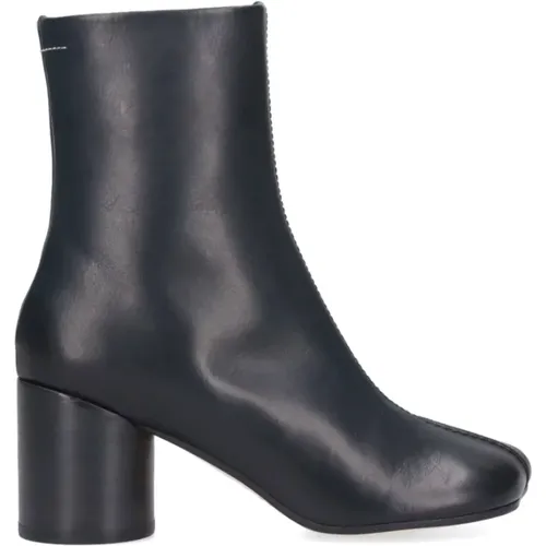 Schwarze Stiefel für Frauen,Schwarze Stitch-out Stiefeletten - MM6 Maison Margiela - Modalova