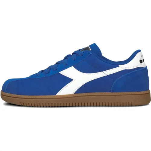 Blaue Wildleder Tokyo Sneakers , Damen, Größe: 37 EU - Diadora - Modalova