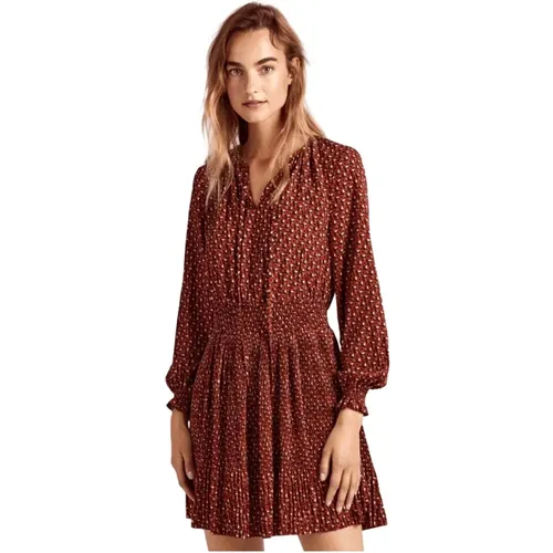 Boho Plissee-Kleid für Frauen , Damen, Größe: S - Pepe Jeans - Modalova