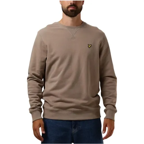 Taupe Crew Neck Sweater , Herren, Größe: 2XL - Lyle & Scott - Modalova