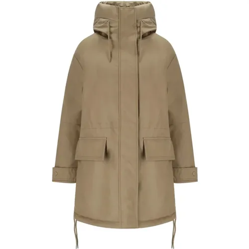 Kamel Wendbare Parka mit Technischen Stoffen , Damen, Größe: XS - Duno - Modalova