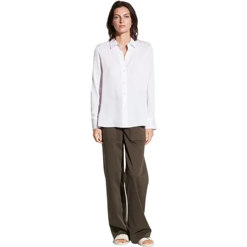 Weiße Slim Fit Bluse , Damen, Größe: L - Vince - Modalova