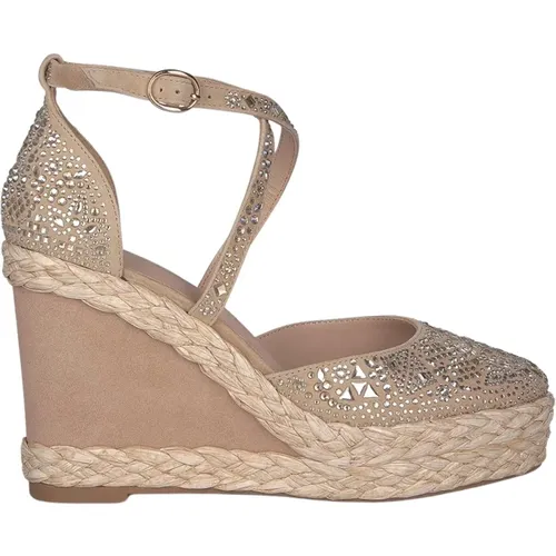 Rhinestone Wedge Sandal , female, Sizes: 7 UK, 5 UK, 6 UK, 4 UK - Alma en Pena - Modalova