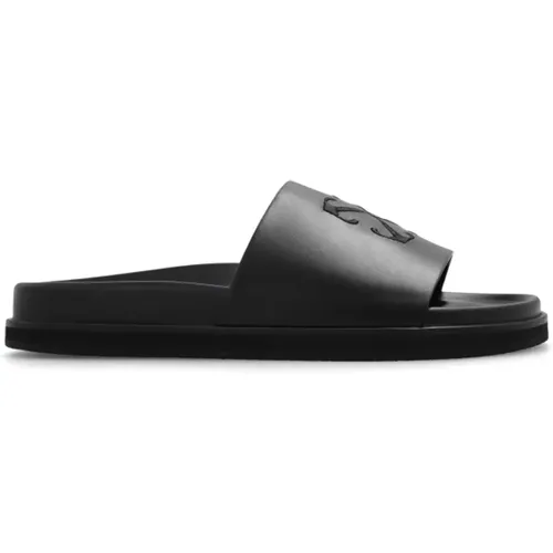 Cloud Arrow leather slides , male, Sizes: 8 UK, 11 UK, 5 UK, 9 UK, 7 UK, 10 UK, 6 UK - Off White - Modalova