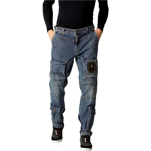 Anti-G Jeans - Blau Denim , Herren, Größe: XL - aeronautica militare - Modalova