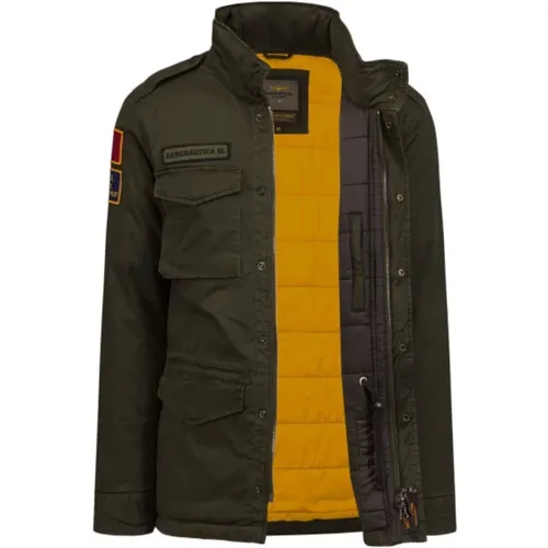 Gepolsterte Jacke mit versteckter Kapuze - aeronautica militare - Modalova